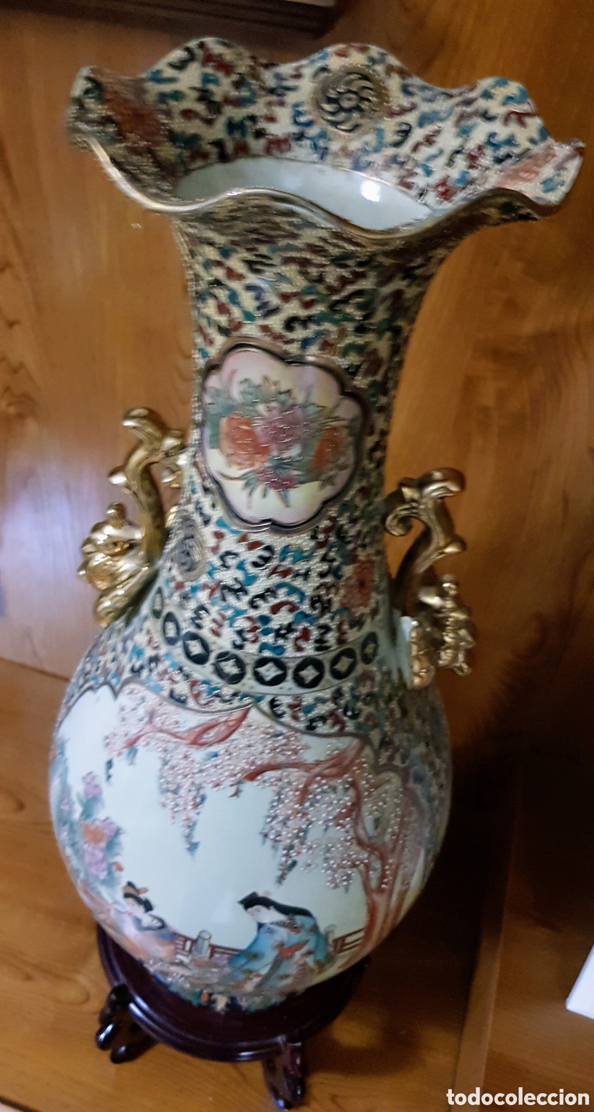 Antig&uuml;edades: Gran Jarron SATSUMA con pedestal - Foto 3