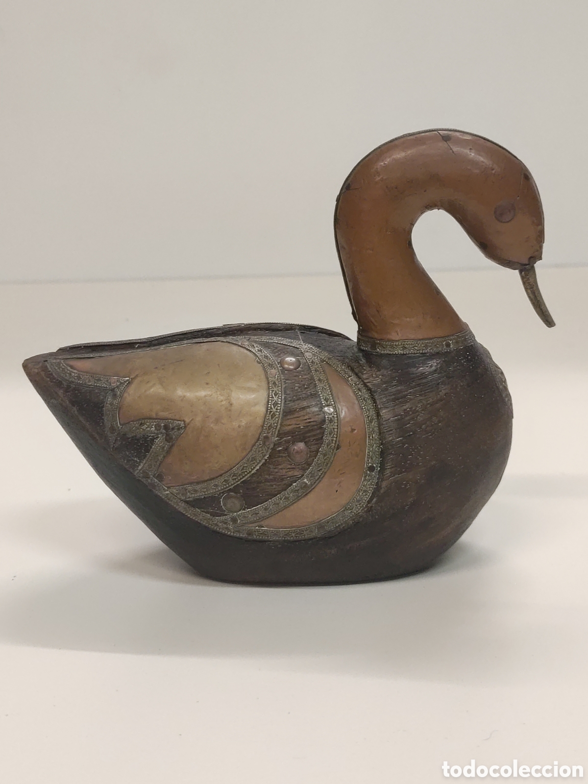 Antig&uuml;edades: Antiguo Pato madera, cobre y bronce - Foto 2
