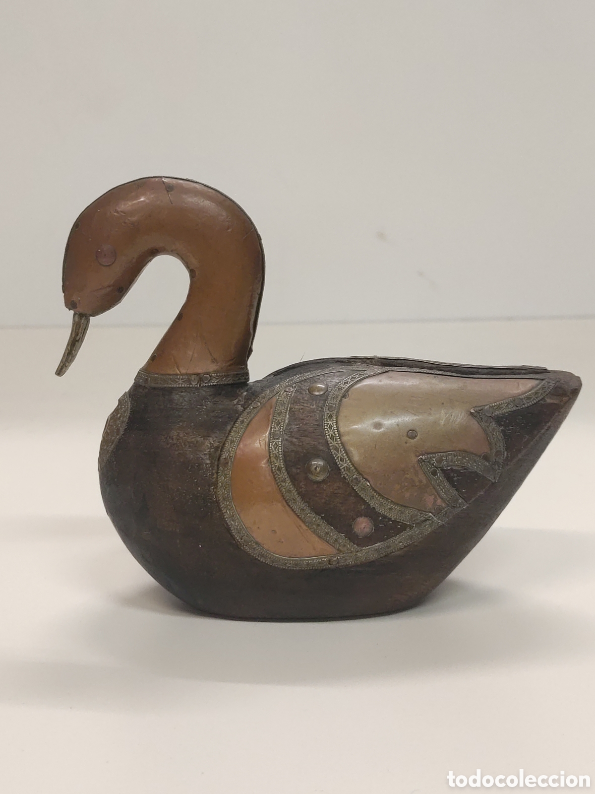Antig&uuml;edades: Antiguo Pato madera, cobre y bronce - Foto 1