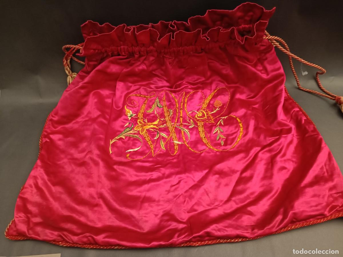 Antig&uuml;edades: BOLSA EN SEDA BORDADA S.XIX - Foto 15