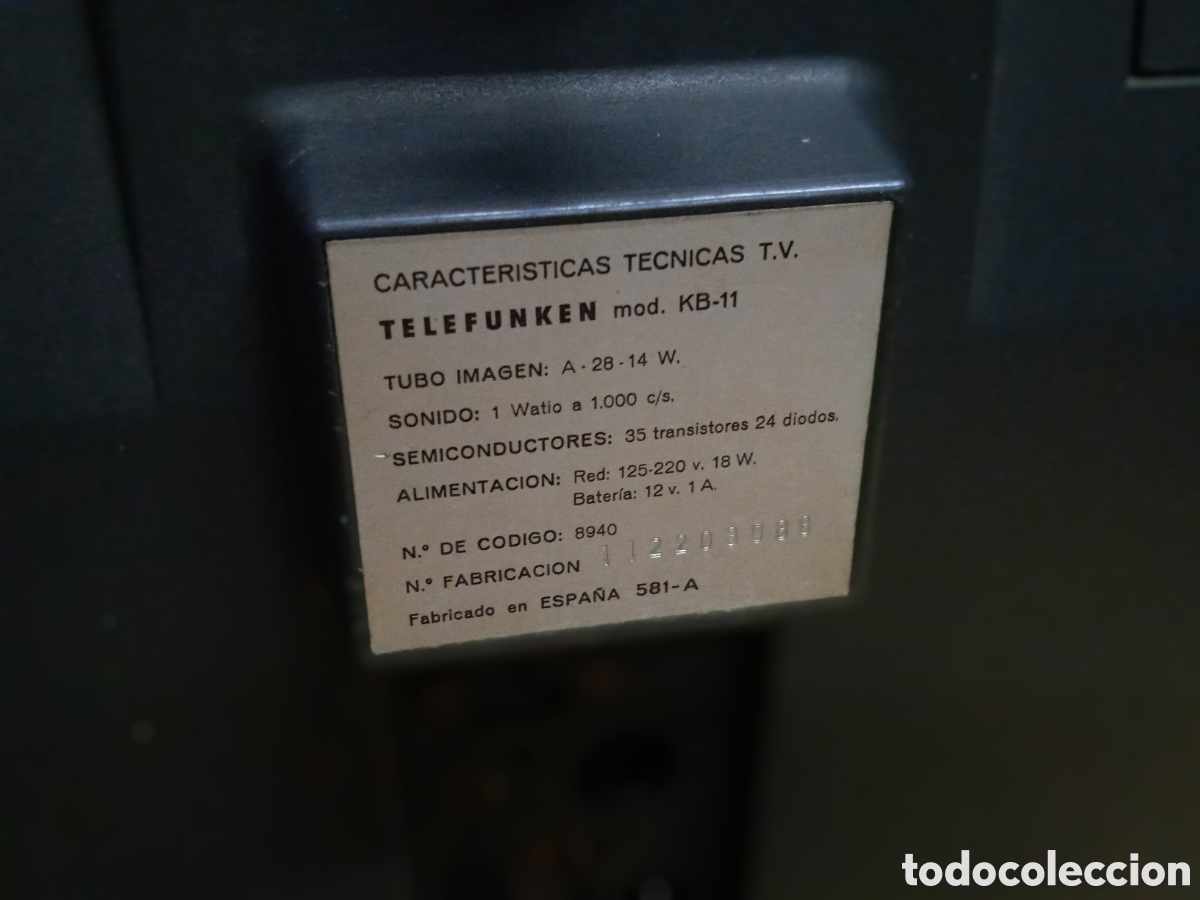 Antig&uuml;edades: Televisor Telefunken Starlet KB-11 - Foto 11