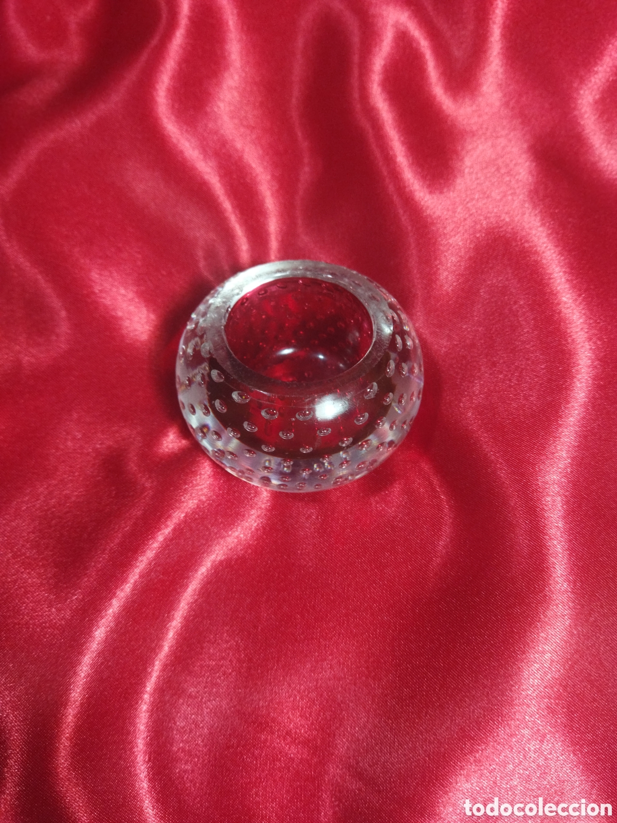 Antig&uuml;edades: Pisapapeles cristal burbujas - Foto 2