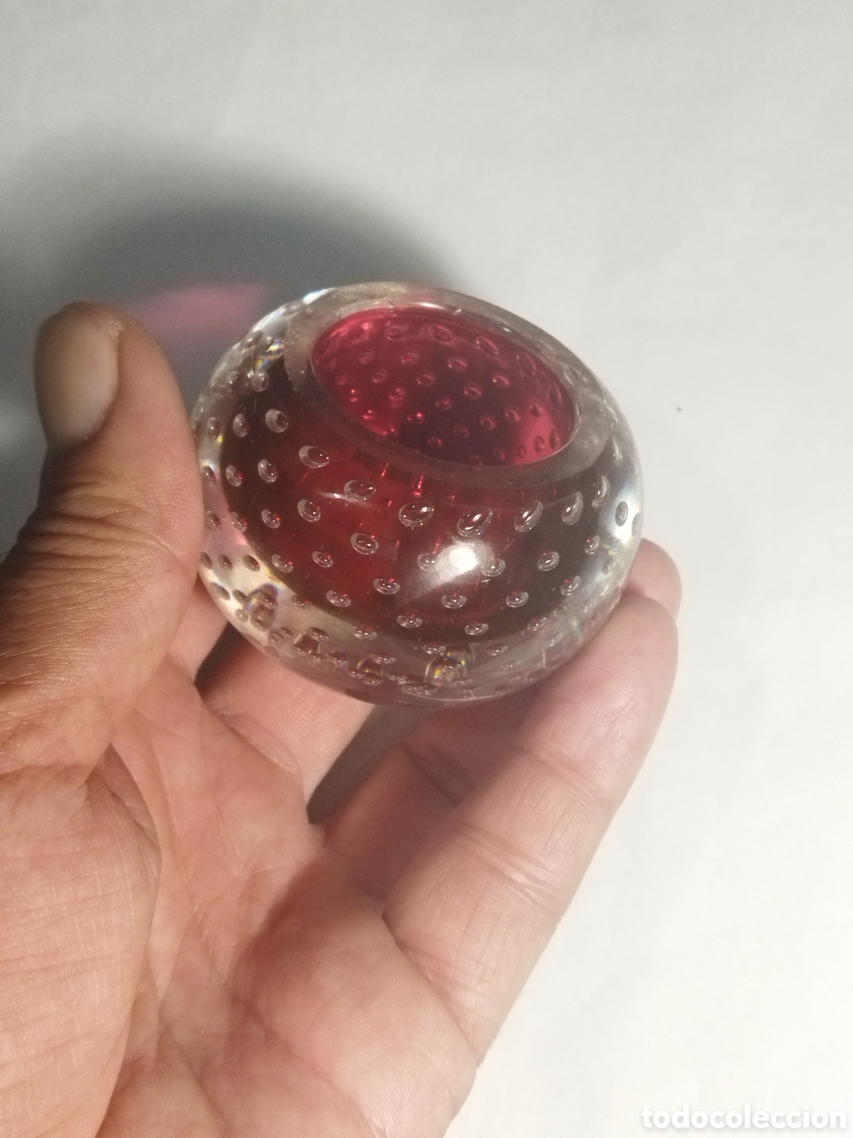 Antig&uuml;edades: Pisapapeles cristal burbujas - Foto 5