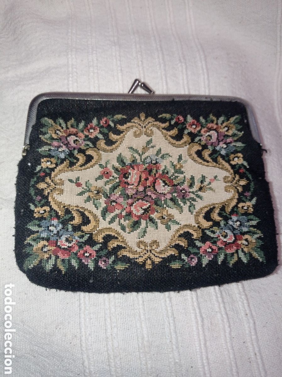 Antig&uuml;edades: ANTIGUO MONEDERO EN PETIT POINT - Foto 2