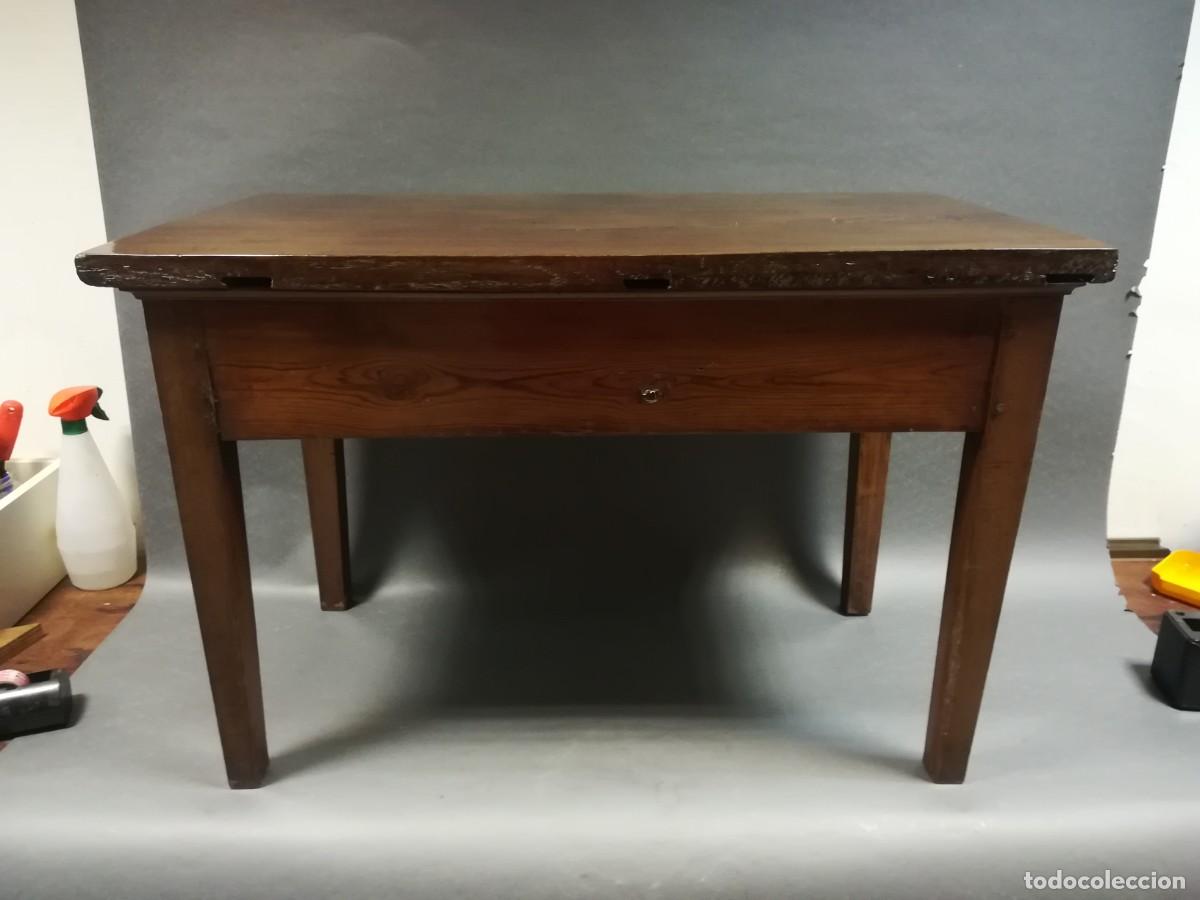 Antig&uuml;edades: MESA AUXILIAR RUSTICA CON CAJ&Oacute;N - Foto 4