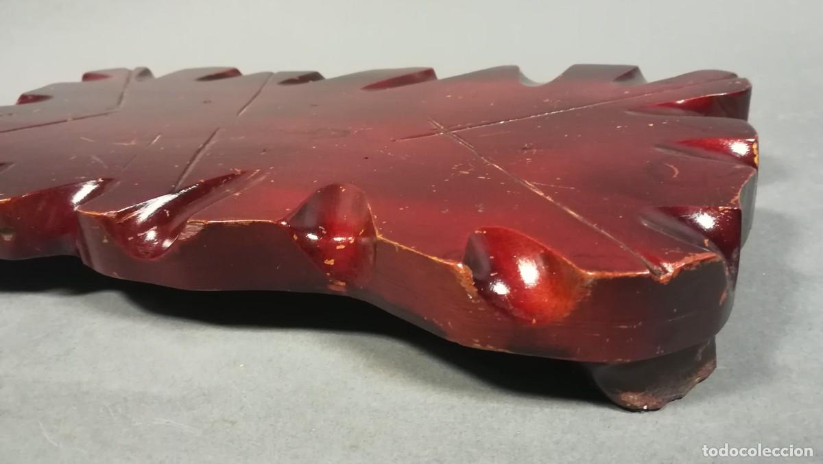 Antig&uuml;edades: PEANA CHINA DE MADERA LACADA ROJA - Foto 4
