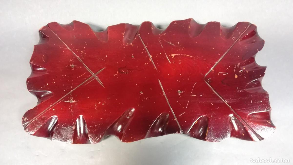 Antig&uuml;edades: PEANA CHINA DE MADERA LACADA ROJA - Foto 6