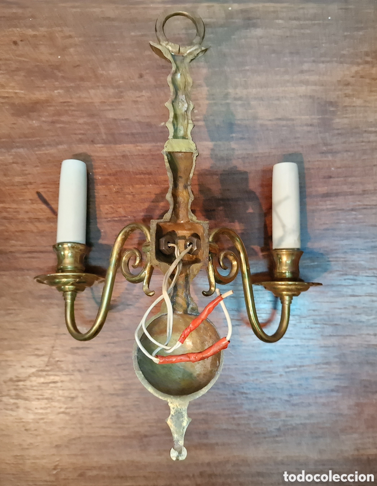 Antig&uuml;edades: APLIQUE TIPO HOLANDES DE DOS LUCES - Foto 5