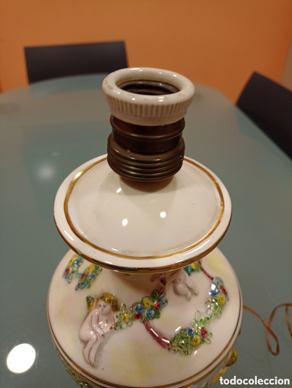 Antig&uuml;edades: L&aacute;mpara de mesa Capodimonte - Foto 2