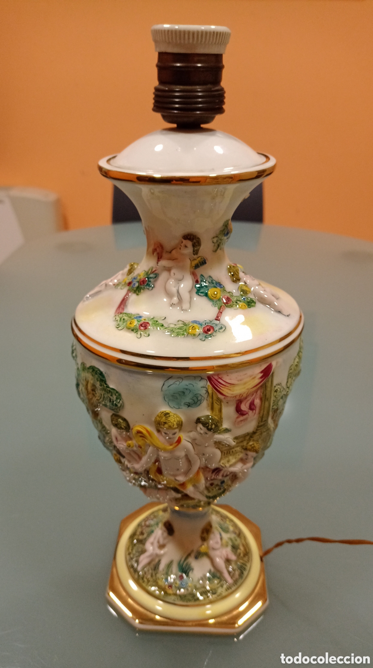 Antig&uuml;edades: L&aacute;mpara de mesa Capodimonte - Foto 1