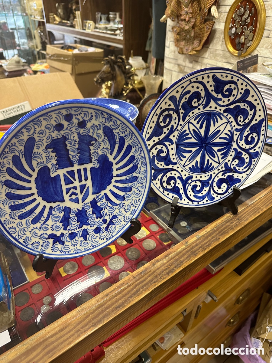 Antig&uuml;edades: Lote de 2 platos antiguos - Foto 1
