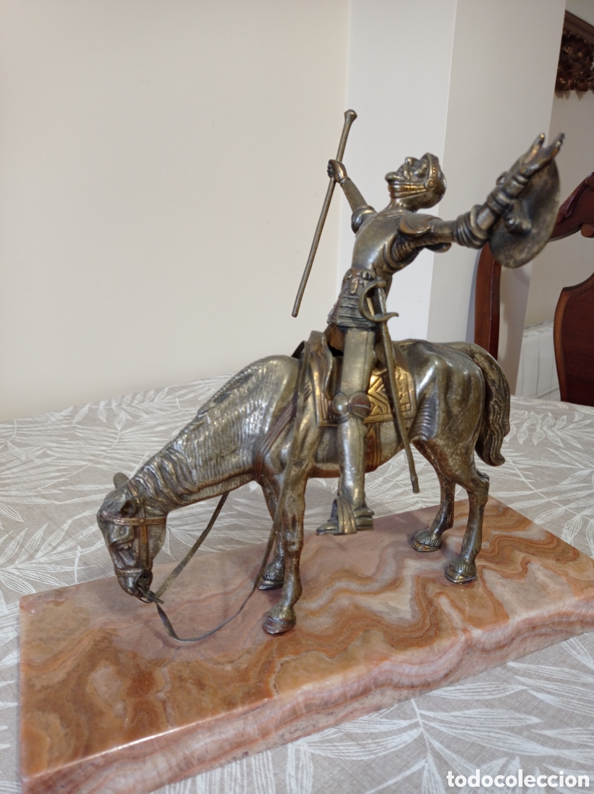 Antig&uuml;edades: Don Quijote de la Mancha en bronce y m&aacute;rmol - Foto 4