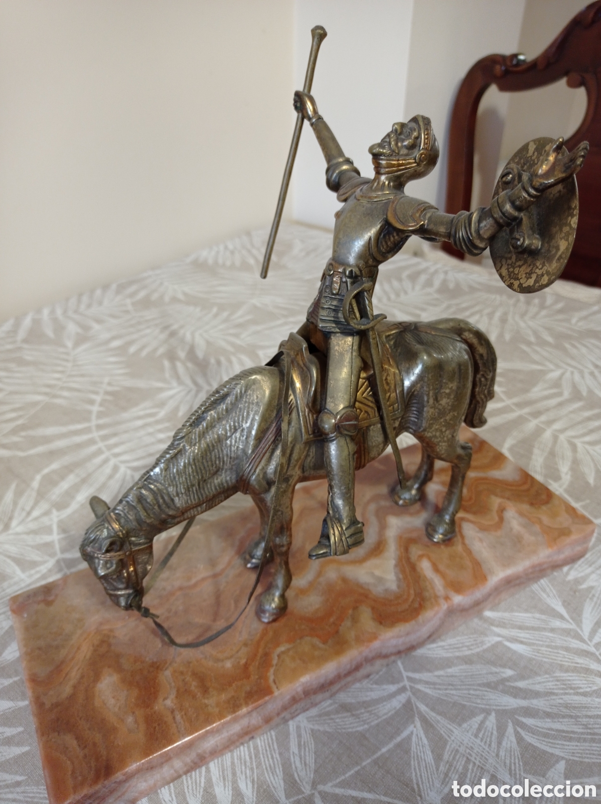 Antig&uuml;edades: Don Quijote de la Mancha en bronce y m&aacute;rmol - Foto 5