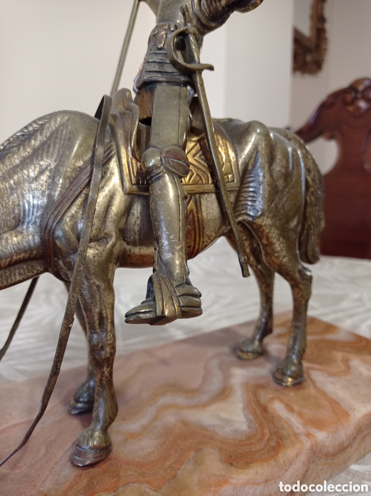 Antig&uuml;edades: Don Quijote de la Mancha en bronce y m&aacute;rmol - Foto 2