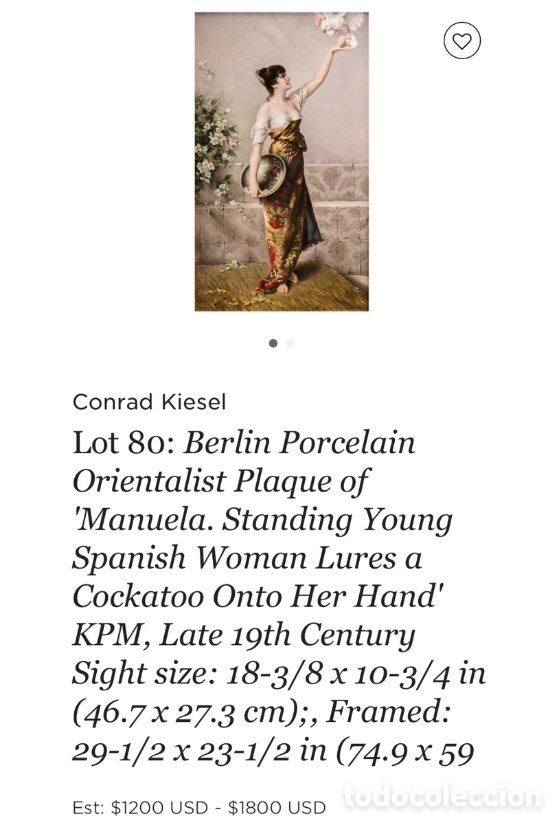 Antig&uuml;edades: Placa de porcelana &ldquo;Manuela&rdquo;. KPM - Foto 11