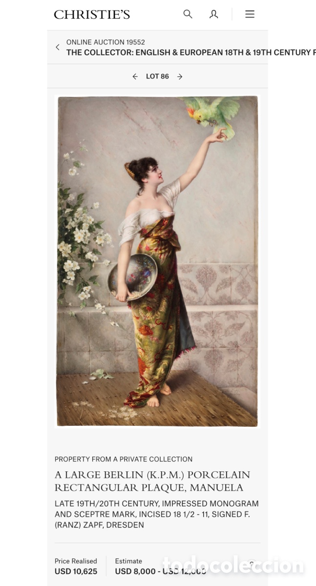 Antig&uuml;edades: Placa de porcelana &ldquo;Manuela&rdquo;. KPM - Foto 12