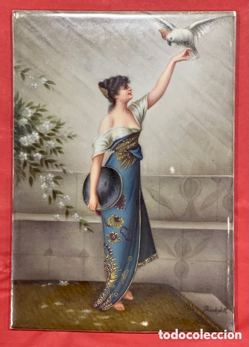 Antig&uuml;edades: Placa de porcelana &ldquo;Manuela&rdquo;. KPM - Foto 1