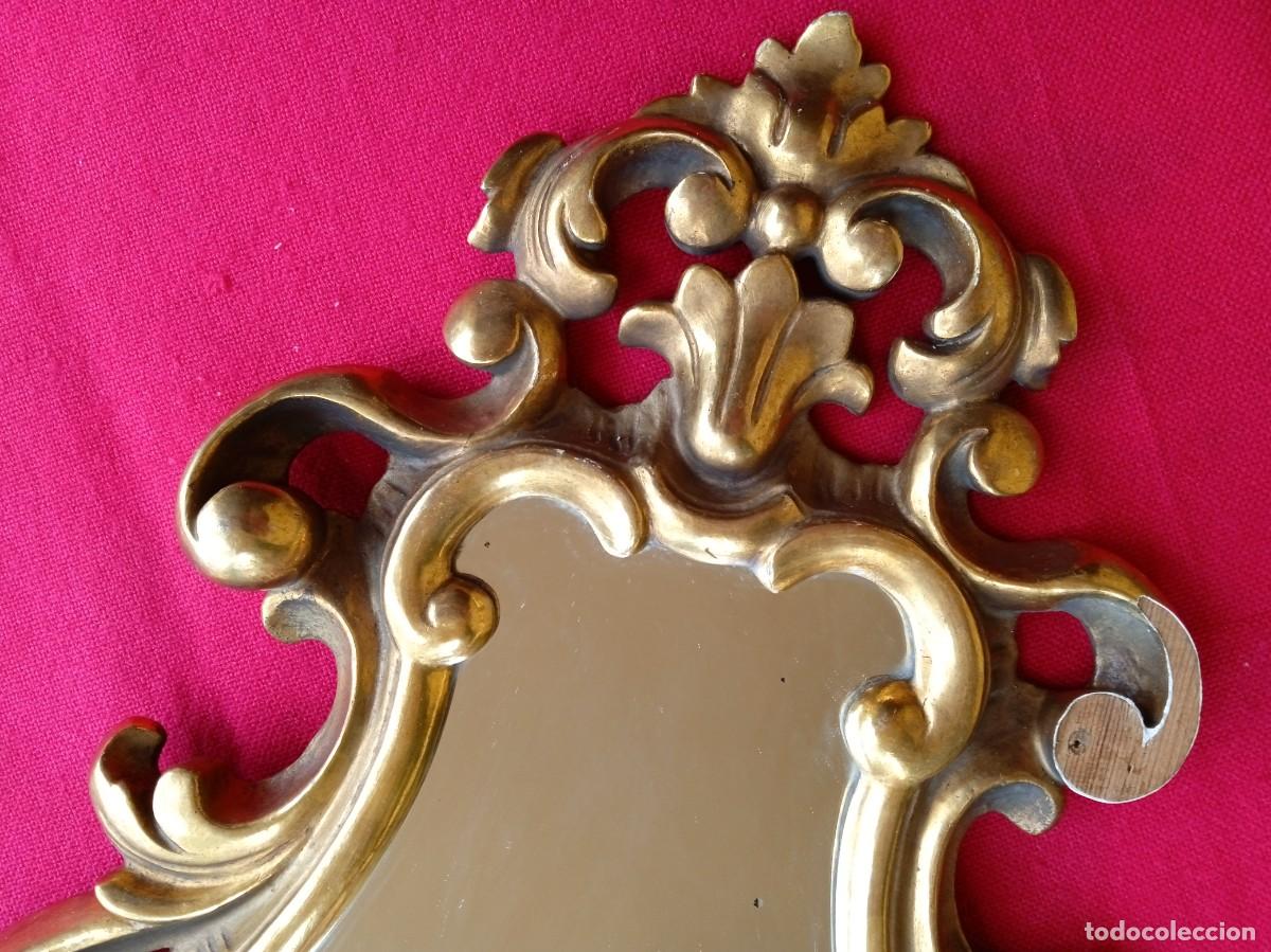 Antig&uuml;edades: Marco antiguo cornucopia tallado con espejo - Foto 3