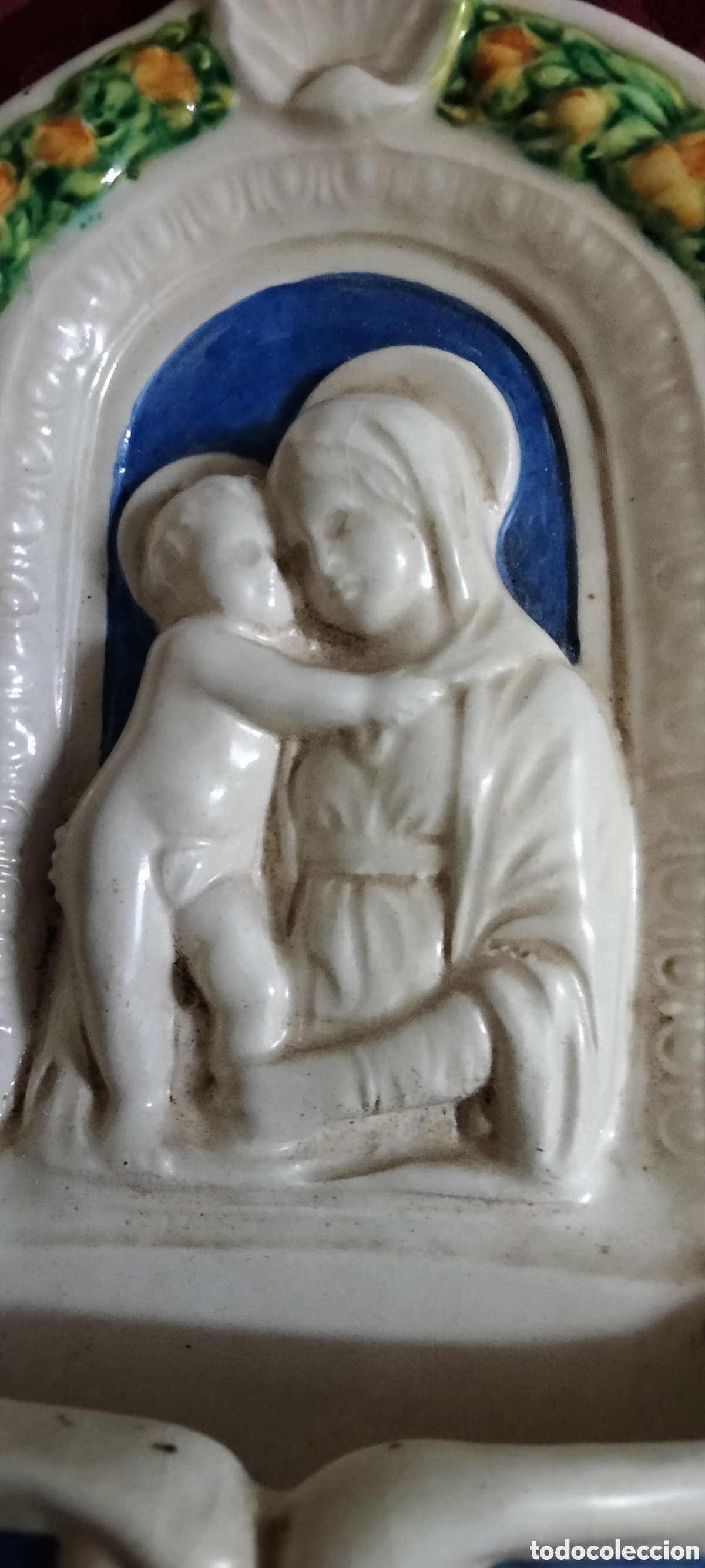 Antig&uuml;edades: BENDITERA PORCELANA CON RELIEVES - Foto 3
