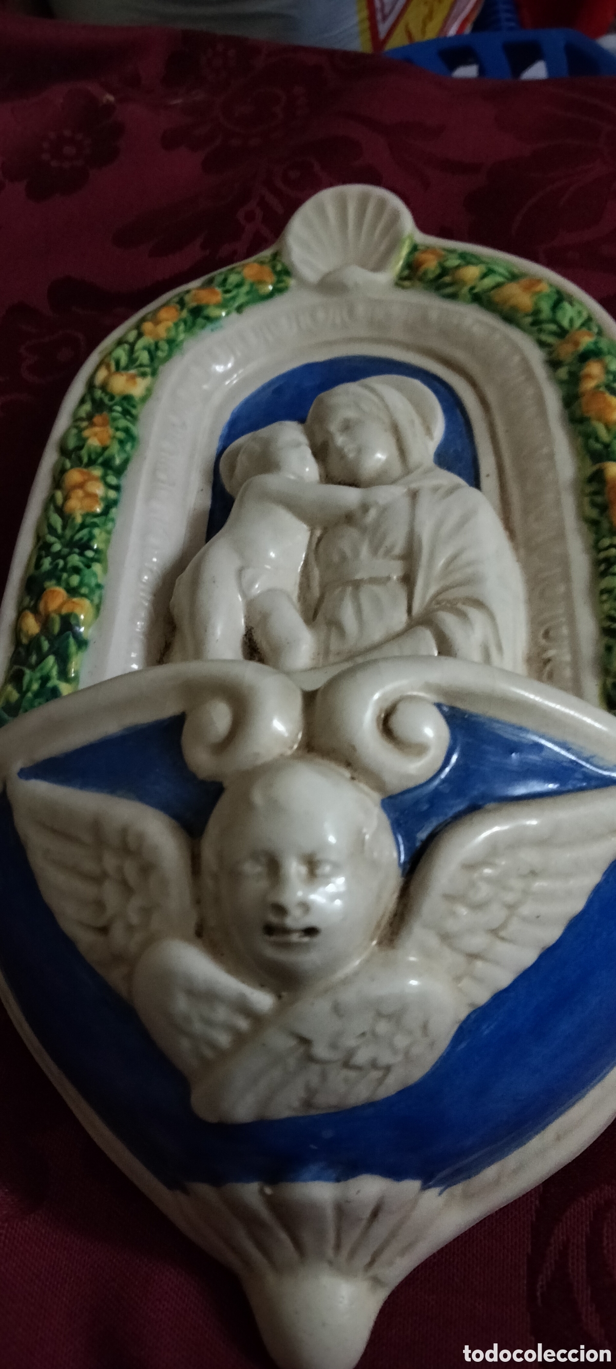 Antig&uuml;edades: BENDITERA PORCELANA CON RELIEVES - Foto 4