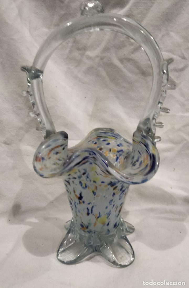 Antig&uuml;edades: Cesta cristal Murano - Foto 1