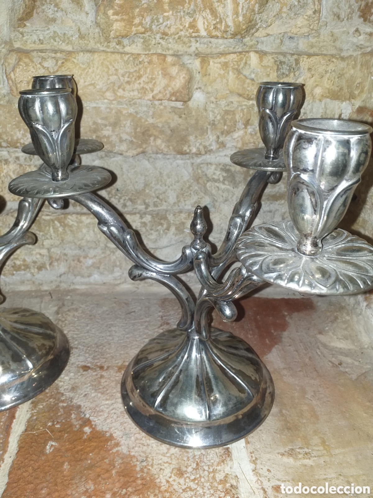 Antig&uuml;edades: Candelabros antiguo (pareja) - Foto 1