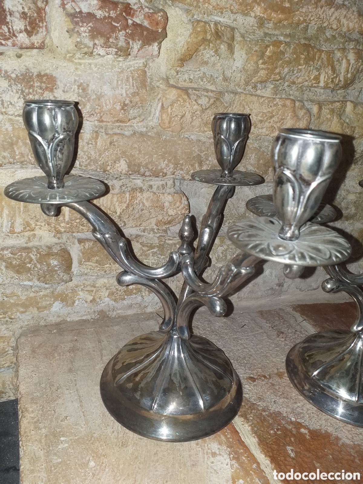 Antig&uuml;edades: Candelabros antiguo (pareja) - Foto 3