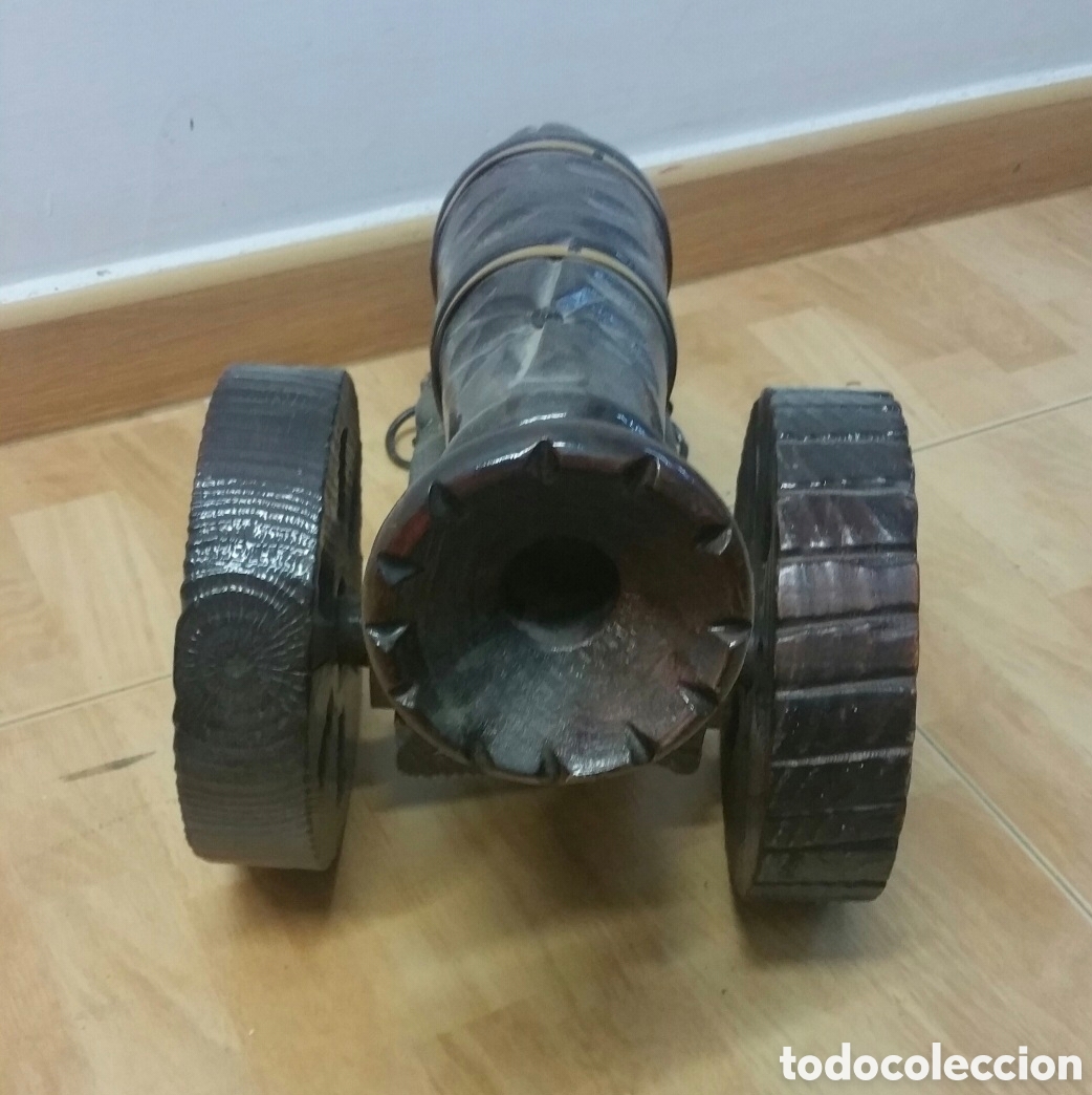 Antig&uuml;edades: Ca&ntilde;&oacute;n de madera tallada a&ntilde;os 80 - Foto 2