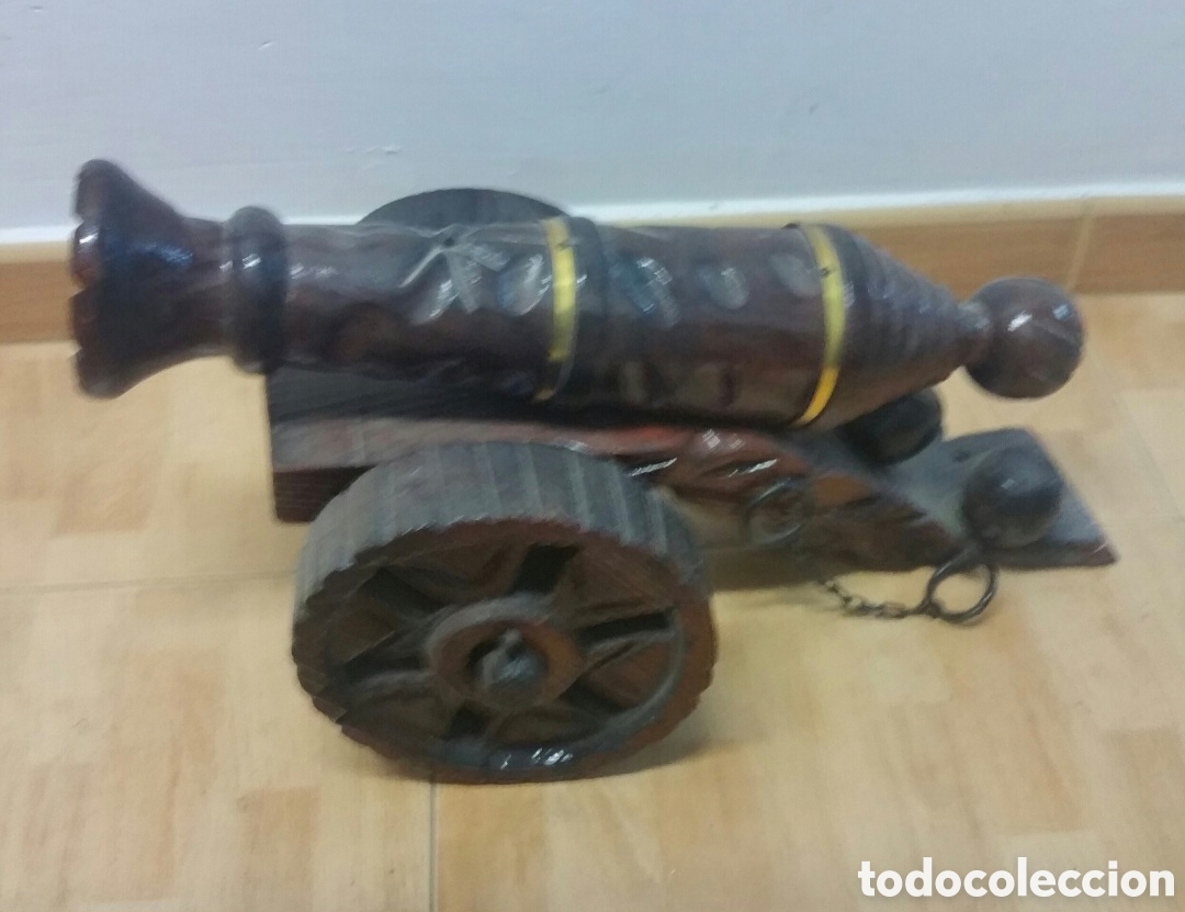 Antig&uuml;edades: Ca&ntilde;&oacute;n de madera tallada a&ntilde;os 80 - Foto 3