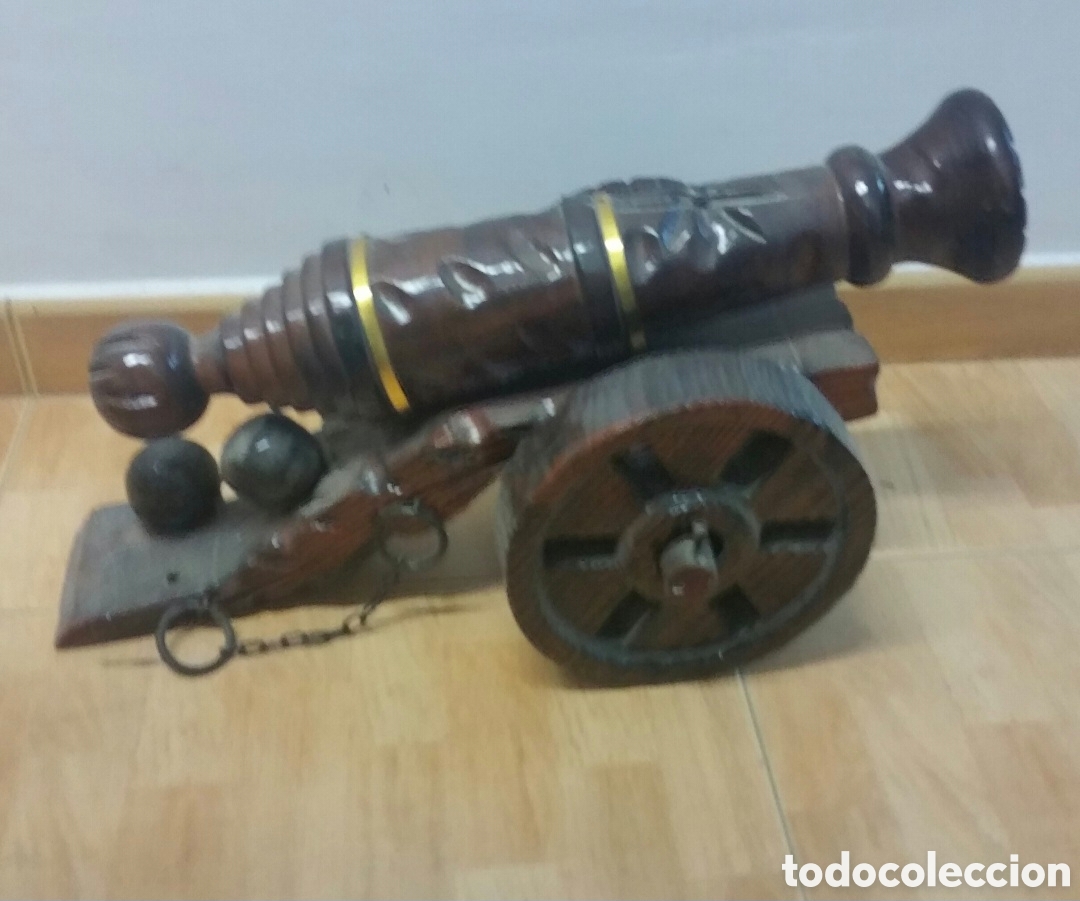 Antig&uuml;edades: Ca&ntilde;&oacute;n de madera tallada a&ntilde;os 80 - Foto 1