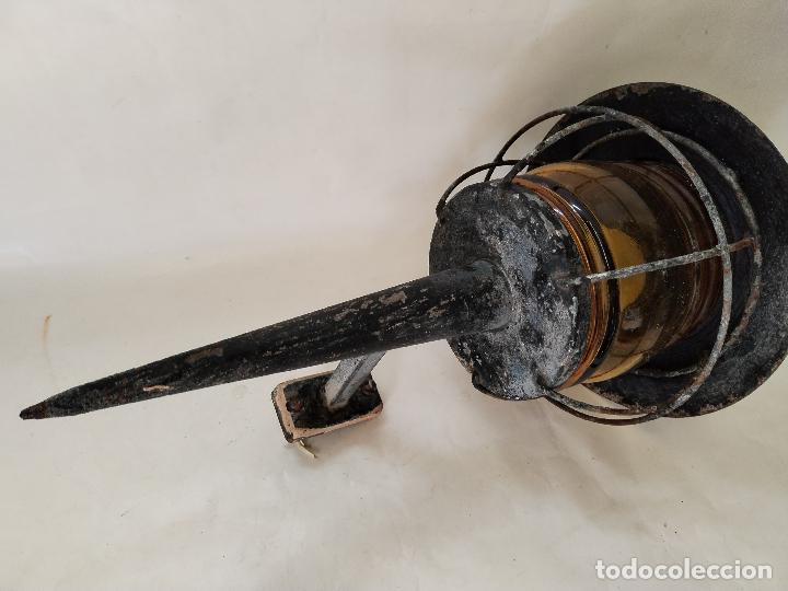 Antig&uuml;edades: aplique de forja y cristal de color ambar - Foto 6