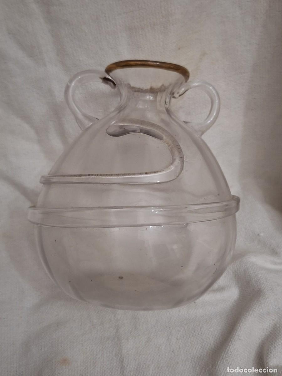 Antig&uuml;edades: Antiguo jarron cristal soplado - Foto 1