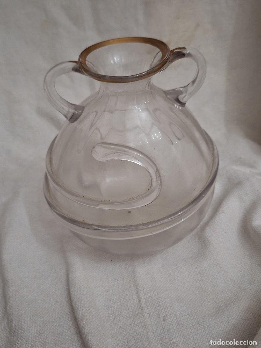 Antig&uuml;edades: Antiguo jarron cristal soplado - Foto 2