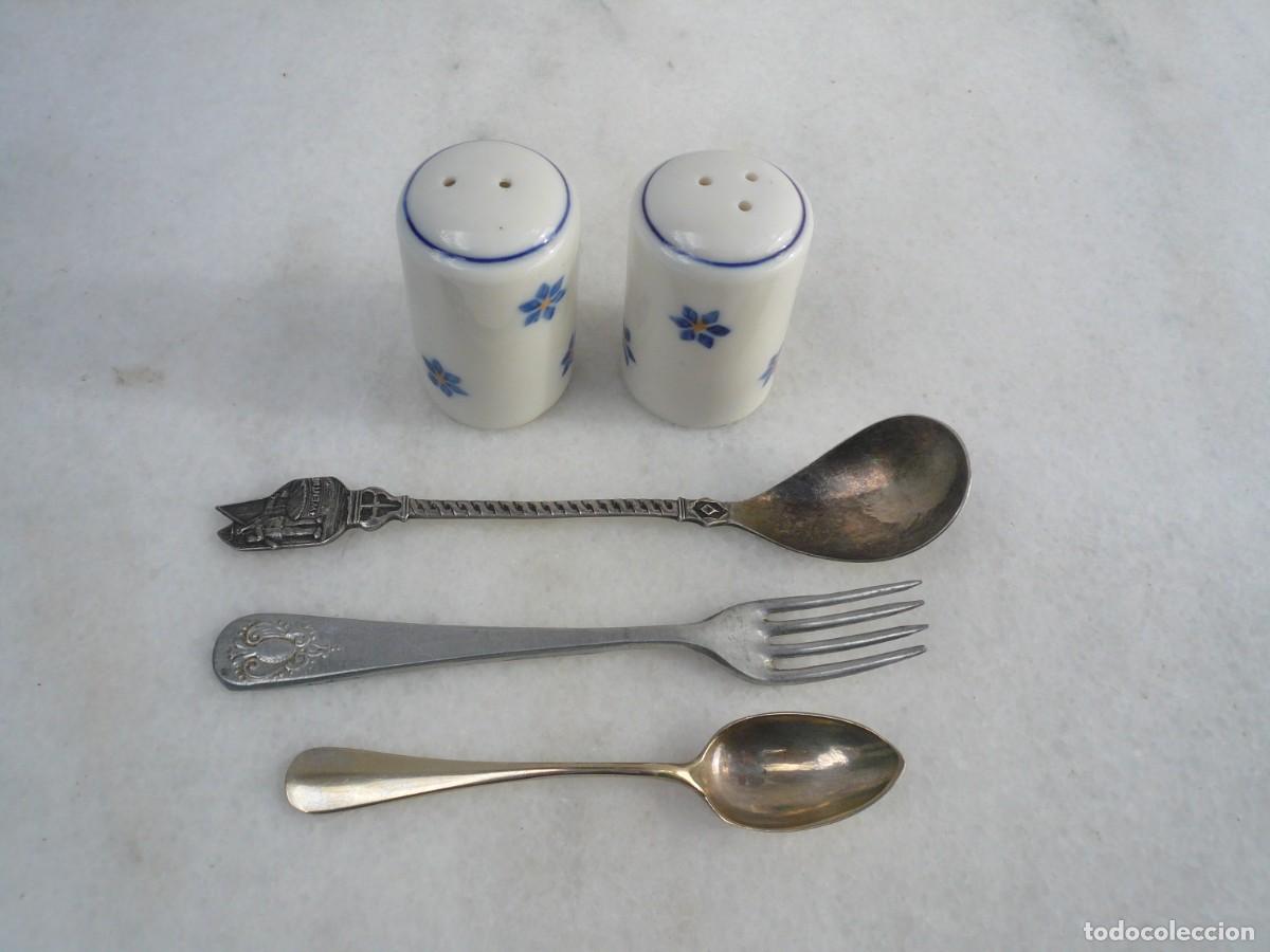 Antig&uuml;edades: LOTE DE 3 CUBIERTOS Y 2 SALEROS - Foto 15
