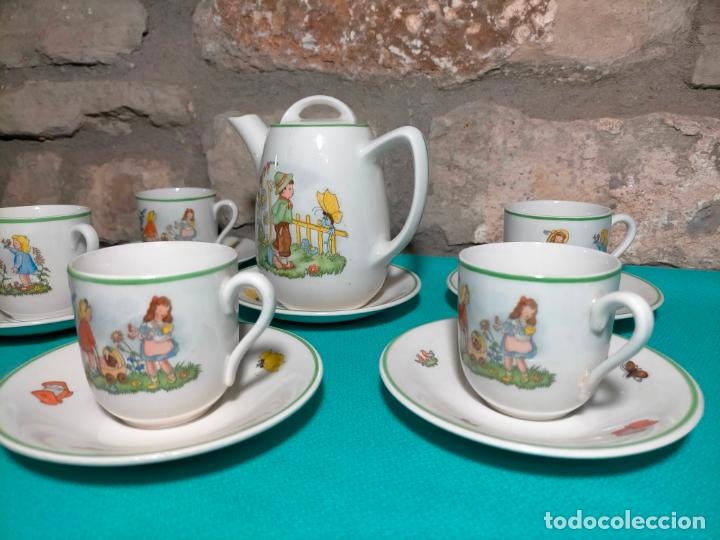 Antiguidades: Juego de te o caf&eacute; infantil antiguo de porcelana dibujos ni&ntilde;os ni&ntilde;as platos tazas R&ouml;rstrand Sweden