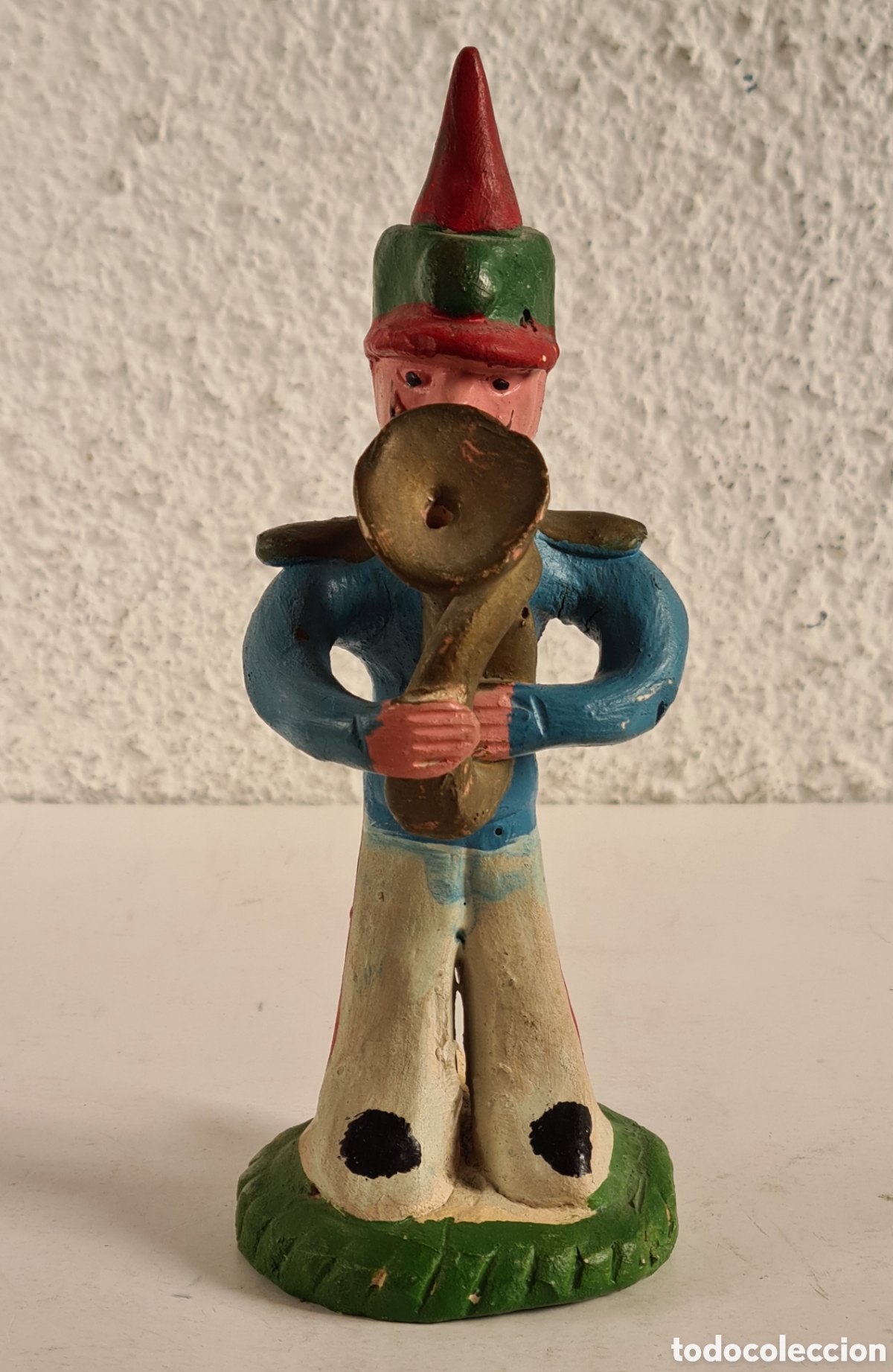 Antiquit&eacute;s: Figura Soldado M&uacute;sico Militar Cer&aacute;mica Portugal firmada Rosa Cota - Barcelos Decoraci&oacute;n Silbato