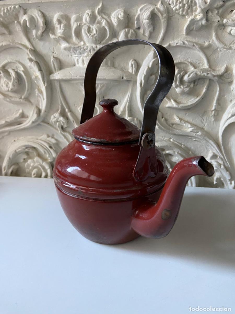 Antig&uuml;edades: 167- Cafetera esmaltada. Austria Imperio. Sellada S XIX. - Foto 2