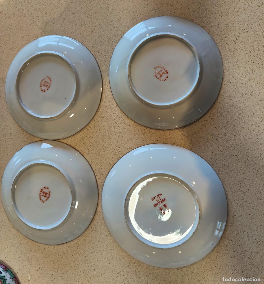 Antig&uuml;edades: 4 TAZAS T&Eacute; CON PLATO DE MACAU - Foto 3