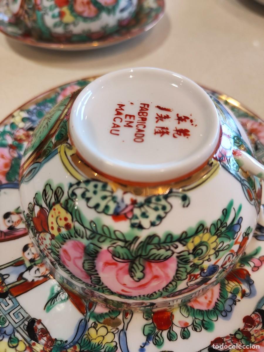 Antig&uuml;edades: 4 TAZAS T&Eacute; CON PLATO DE MACAU - Foto 8