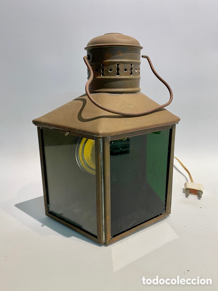 Antig&uuml;edades: Farol antiguo de barco para colgar con enchufe - Foto 2