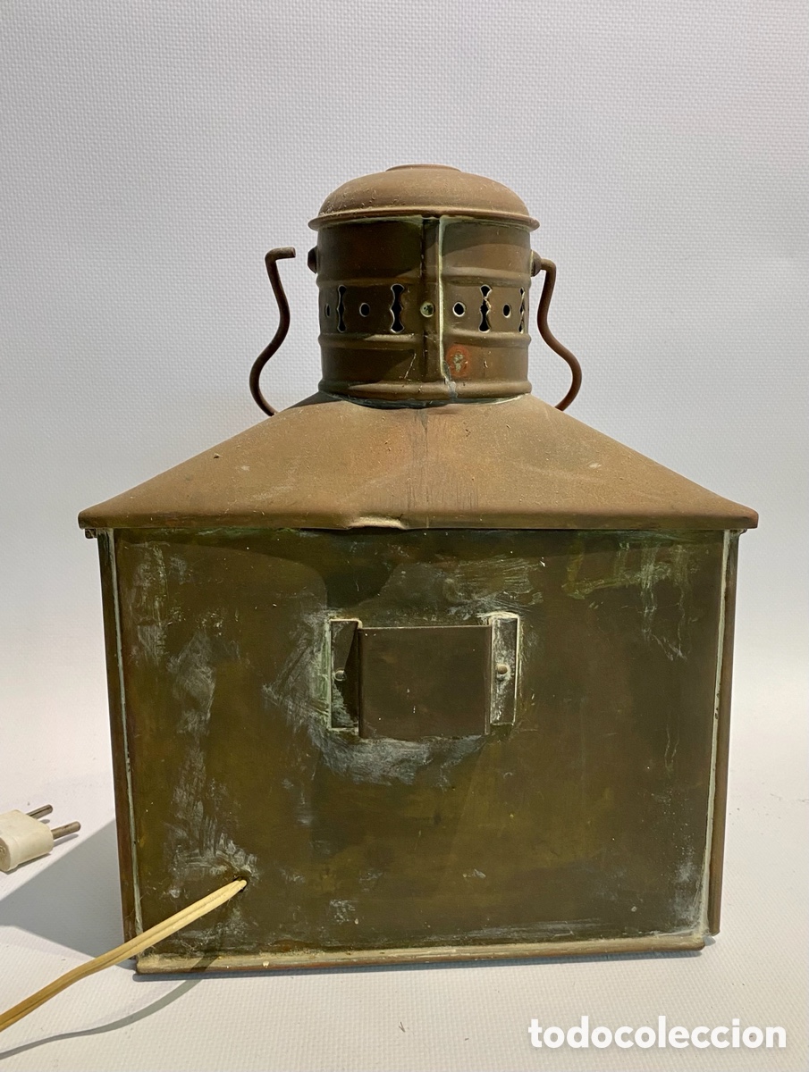 Antig&uuml;edades: Farol antiguo de barco para colgar con enchufe - Foto 7