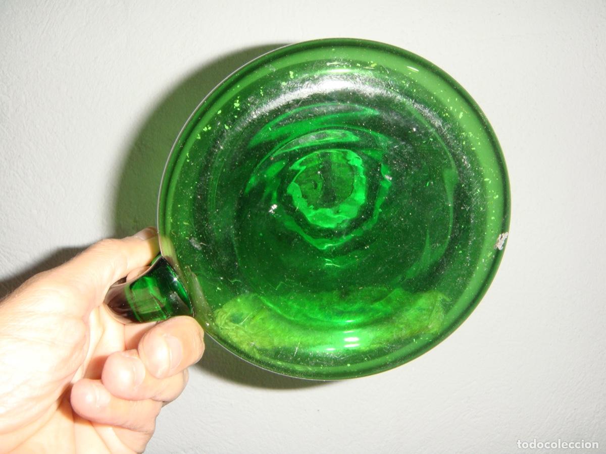 Antig&uuml;edades: Quinqu&eacute; de cristal verde. - Foto 3