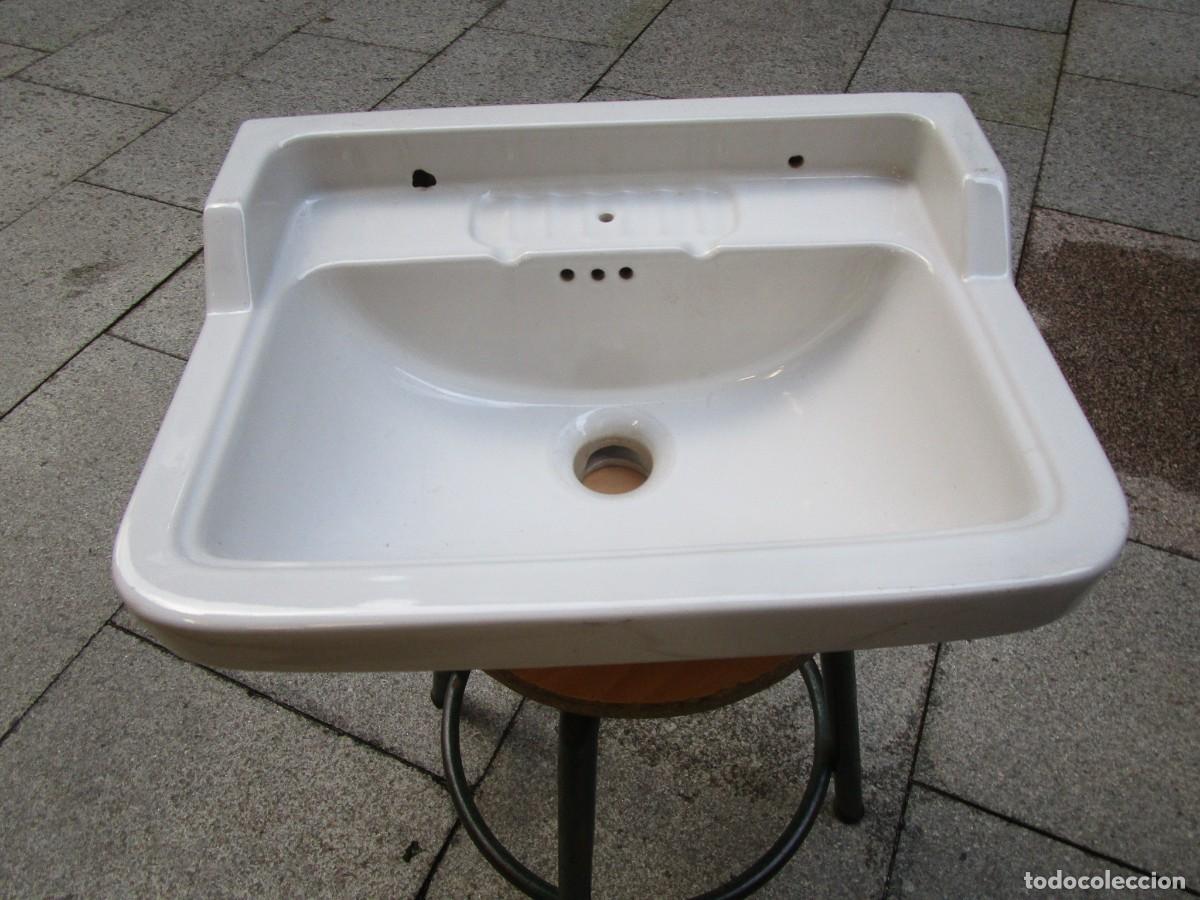 Antig&uuml;edades: PILETA LAVABO LAVAMANOS EN LOZA A&Ntilde;OS 1950/60 42x32CM 6 KILOS + INFO
