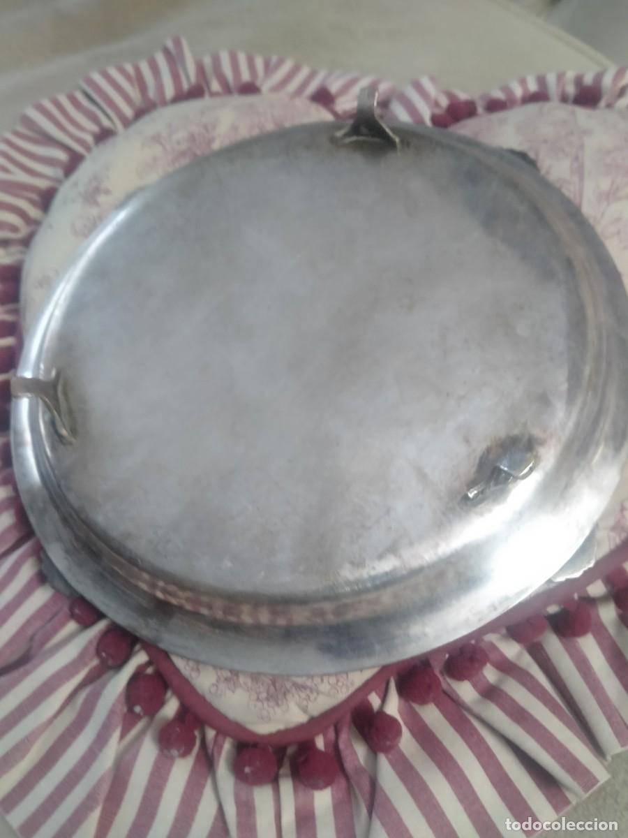 Antig&uuml;edades: Bandeja redonda de alpaca. - Foto 2
