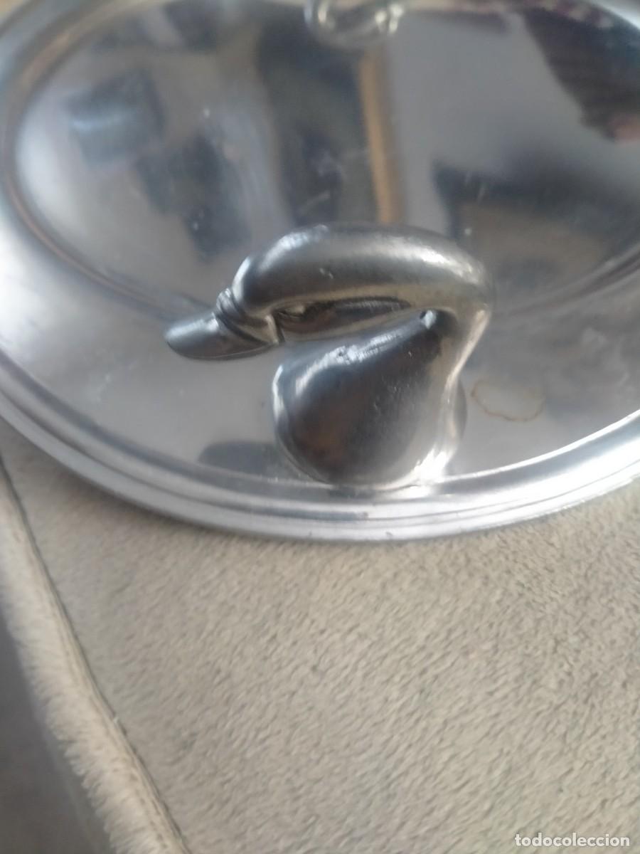 Antig&uuml;edades: Bandeja ovalada de esta&ntilde;o. - Foto 2
