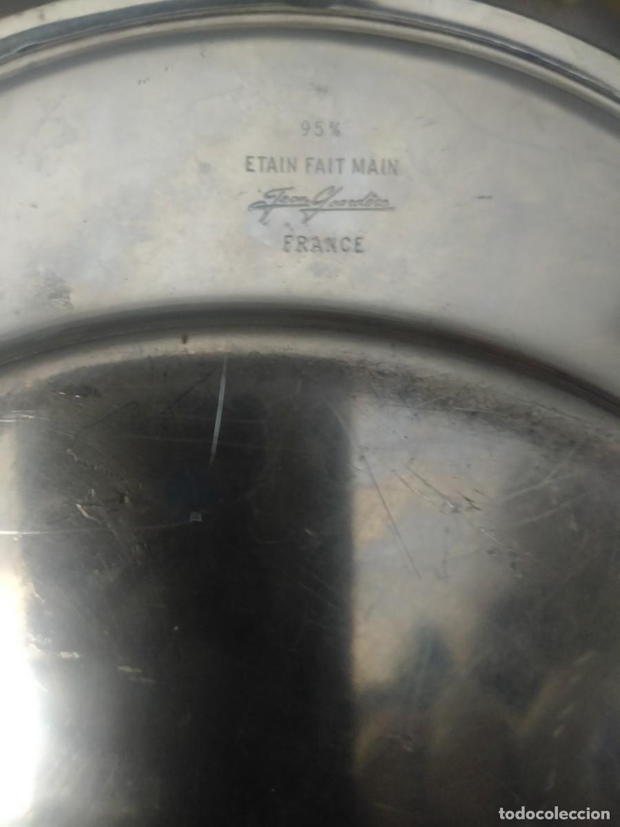 Antig&uuml;edades: Bandeja ovalada de esta&ntilde;o. - Foto 4