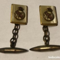 Antigüedades: REAL MADRID-REAL MADRID CLUB DE FUTBOL-GEMELOS MUY ANTIGUOS DE NACAR Y METAL.