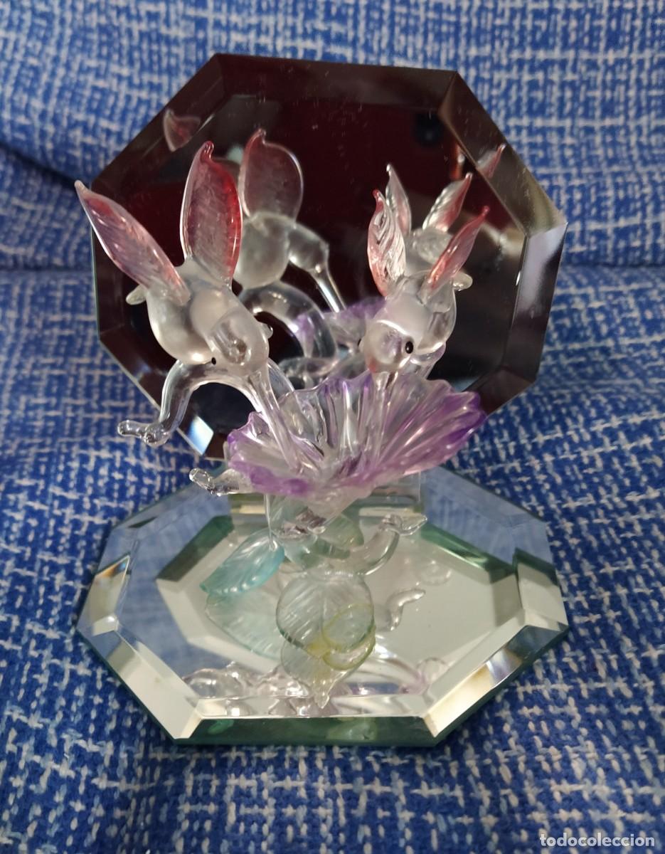 Antig&uuml;edades: Figura vidrio colibris - Foto 1