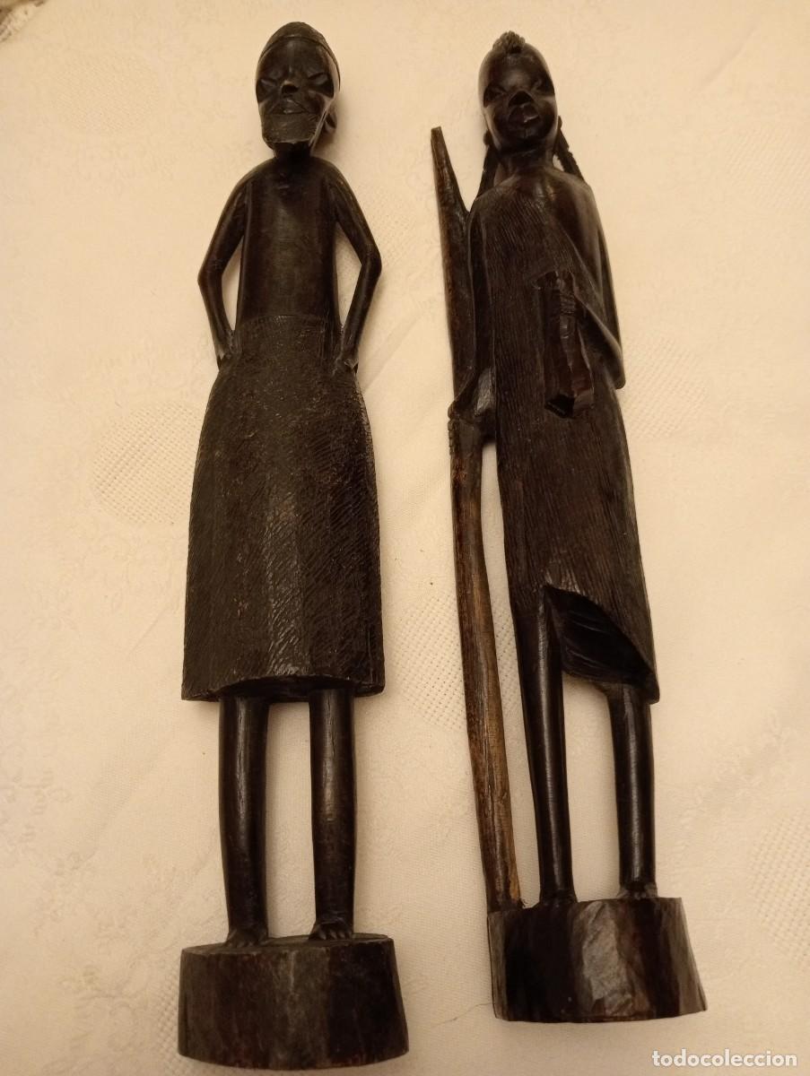 Antig&uuml;edades: LOTE DE DOS FIGURAS DE &Eacute;BANO - Foto 1