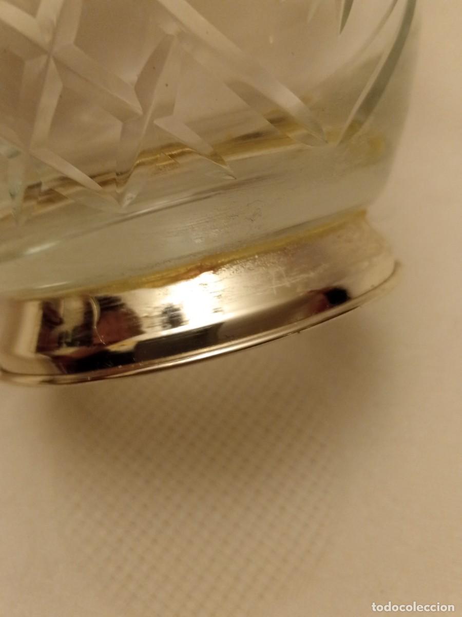Antig&uuml;edades: JARRITA DE CRISTAL Y BASE DE PLATA CON SU CONTRASTE - Foto 4